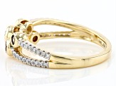 Pre-Owned Champagne And White Diamond 14k Yellow Gold Band Ring 0.50ctw