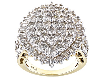 Picture of Pre-Owned Diamond 10k Yellow Gold Cocktail Ring 4.00ctw