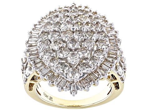 Pre-Owned Diamond 10k Yellow Gold Cocktail Ring 4.00ctw