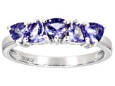 Pre-Owned Tanzanite Rhodium Over Sterling Silver Ring 1.08ctw