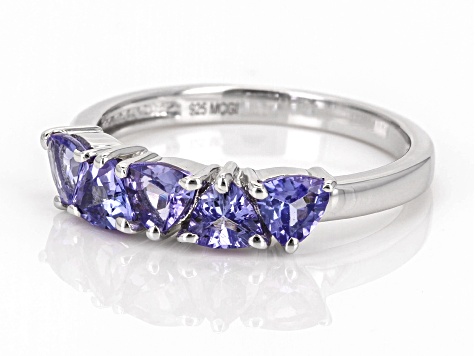 Pre-Owned Tanzanite Rhodium Over Sterling Silver Ring 1.08ctw