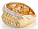 Pre-Owned Natural Yellow And White Diamond 10k Yellow Gold Band Ring 0.80ctw