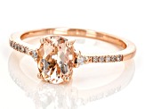 Pre-Owned Morganite With White Diamond 10k Rose Gold Ring 1.03ctw