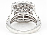 Pre-Owned White Diamond 10k White Gold Cocktail Cluster Ring 3.00ctw