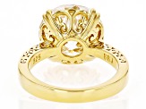 Pre-Owned Moissanite 14k Yellow Gold Over Silver Solitaire Ring 7.50ct DEW.