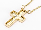Pre-Owned 10k Yellow Gold Diamond-Cut Cross Pendant 20 Inch Necklace