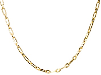 Picture of Pre-Owned 10k Yellow Gold 3.5mm Diamond-Cut Alternating 1+1 Paperclip 20 Inch Chain