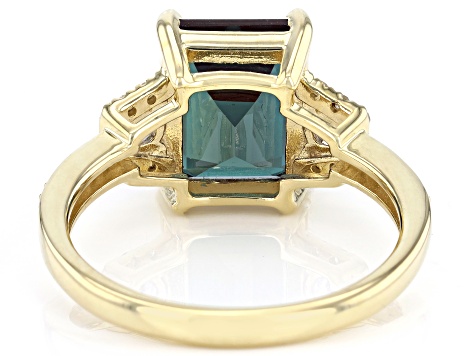 Pre-Owned Blue Lab Created Alexandrite 10k Yellow Gold Ring 4.11ctw