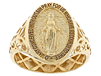 Picture of Pre-Owned 10k Yellow Gold Holy Mary Design Signet Ring