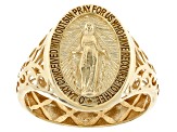 Pre-Owned 10k Yellow Gold Holy Mary Design Signet Ring