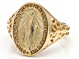 Pre-Owned 10k Yellow Gold Holy Mary Design Signet Ring