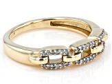 Pre-Owned White Diamond 10k Yellow Gold Link Band Ring 0.10ctw
