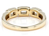 Pre-Owned White Diamond 10k Yellow Gold Link Band Ring 0.10ctw
