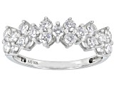 Pre-Owned Moissanite Platineve Cluster Ring 1.02ctw DEW