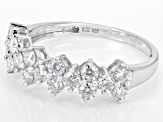 Pre-Owned Moissanite Platineve Cluster Ring 1.02ctw DEW