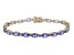 Pre-Owned Blue Tanzanite 10k Yellow Gold Tennis Bracelet 8.80ctw