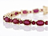 Pre-Owned Red Mahaleo® Ruby 10k Yellow Gold Tennis Bracelet 13.75ctw