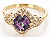 Pre-Owned Blue Lab Created Alexandrite 10k Yellow Gold Ring 1.86ctw