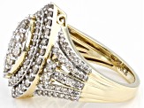 Pre-Owned Diamond 10k Yellow Gold Cluster Ring 2.00ctw