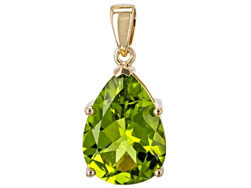 Picture of Pre-Owned Peridot 10k Yellow Gold Pendant 4.68ct