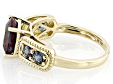 Pre-Owned Blue Lab Created Alexandrite 10k Yellow Gold Ring 2.79ctw