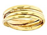 Pre-Owned Splendido Oro™ Divino 14k Yellow Gold With a Sterling Silver Core Crossover Band Ring