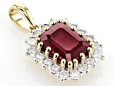 Pre-Owned Red Mahaleo® Ruby And White Diamond 14k Yellow Gold Pendant 3.06ctw