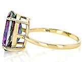 Pre-Owned Mystic Fire® Green Topaz 10K Yellow Gold Ring 6.21ct