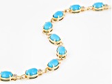 Pre-Owned Blue Sleeping Beauty Turquoise 14k Yellow Gold Bracelet 0.05ctw
