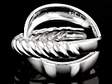 Pre-Owned Sterling Silver Polished & Textured Crossover Ring