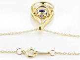 Pre-Owned Blue Tanzanite 10k Yellow Gold Dancing Pendant With Chain 0.31ctw
