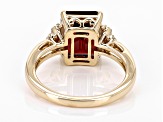 Pre-Owned Red Garnet With Red Diamond 10K Yellow Gold Ring 3.68ctw