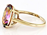 Pre-Owned Multi Color Northern Light Quartz 10k Yellow Gold Ring 4.67ct