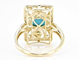 Pre-Owned Blue Sleeping Beauty Turquoise, Cultured Freshwater Pearl, Diamond 10k Yellow Gold Ring 0.