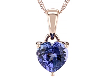 Picture of Pre-Owned Blue Tanzanite 10k Rose Gold Pendant With Chain 1.05ct