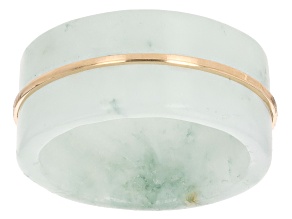 Pre-Owned Green Jadeite 10k Yellow Gold Ring