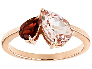 Picture of Pre-Owned Peach Morganite 10k Rose Gold Ring 1.32ctw