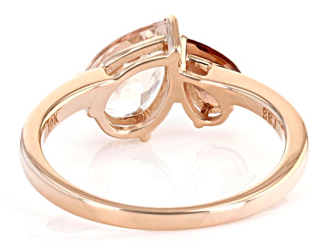Pre-Owned Peach Morganite 10k Rose Gold Ring 1.32ctw