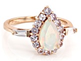 Pre-Owned Multi Color Opal 10k Rose Gold Ring 1.49ctw