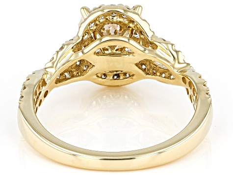 Pre-Owned White Diamond 14k Yellow Gold Cluster Ring 1.00ctw