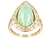 Pre-Owned Green Jadeite 14k Yellow Gold Ring