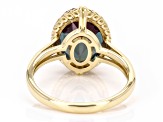 Pre-Owned Blue Lab Created Alexandrite 10k Yellow Gold Ring 5.00ct