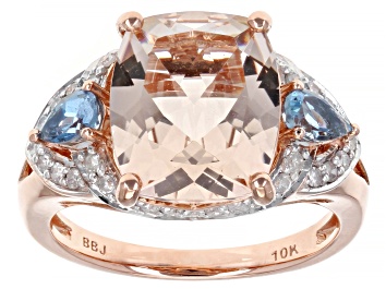 Picture of Pre-Owned Peach Cor-de-Rosa Morganite(TM) 10k Rose Gold Ring 4.38ctw