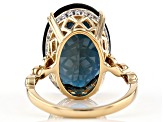 Pre-Owned London Blue Topaz 14k Yellow Gold Ring 12.82ctw