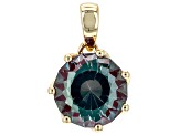 Pre-Owned Blue Lab Created Alexandrite 10k Yellow Gold Pendant 3.10ct