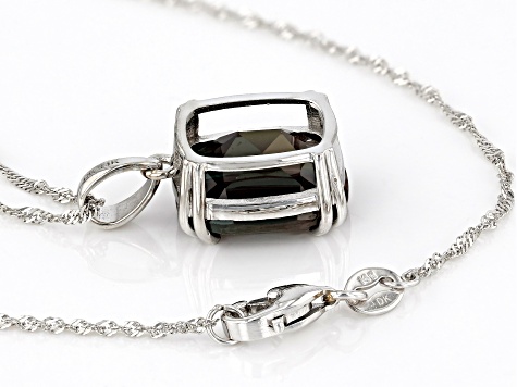 Pre-Owned Blue Lab Created Alexandrite Rhodium Over 14k White Gold Pendant with Chain 5.27ct