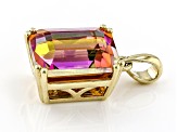Pre-Owned Multi Color Northern Lights Quartz 10k Yellow Gold Pendant 2.51ct