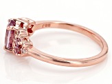 Pre-Owned Color Shift Garnet With White Diamond 10K Rose Gold Ring 1.11ctw