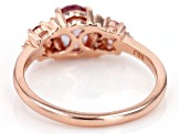 Pre-Owned Color Shift Garnet With White Diamond 10K Rose Gold Ring 1.11ctw
