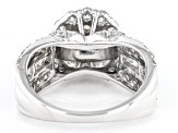 Pre-Owned White Diamond 10k White Gold Cluster Ring 1.90ctw